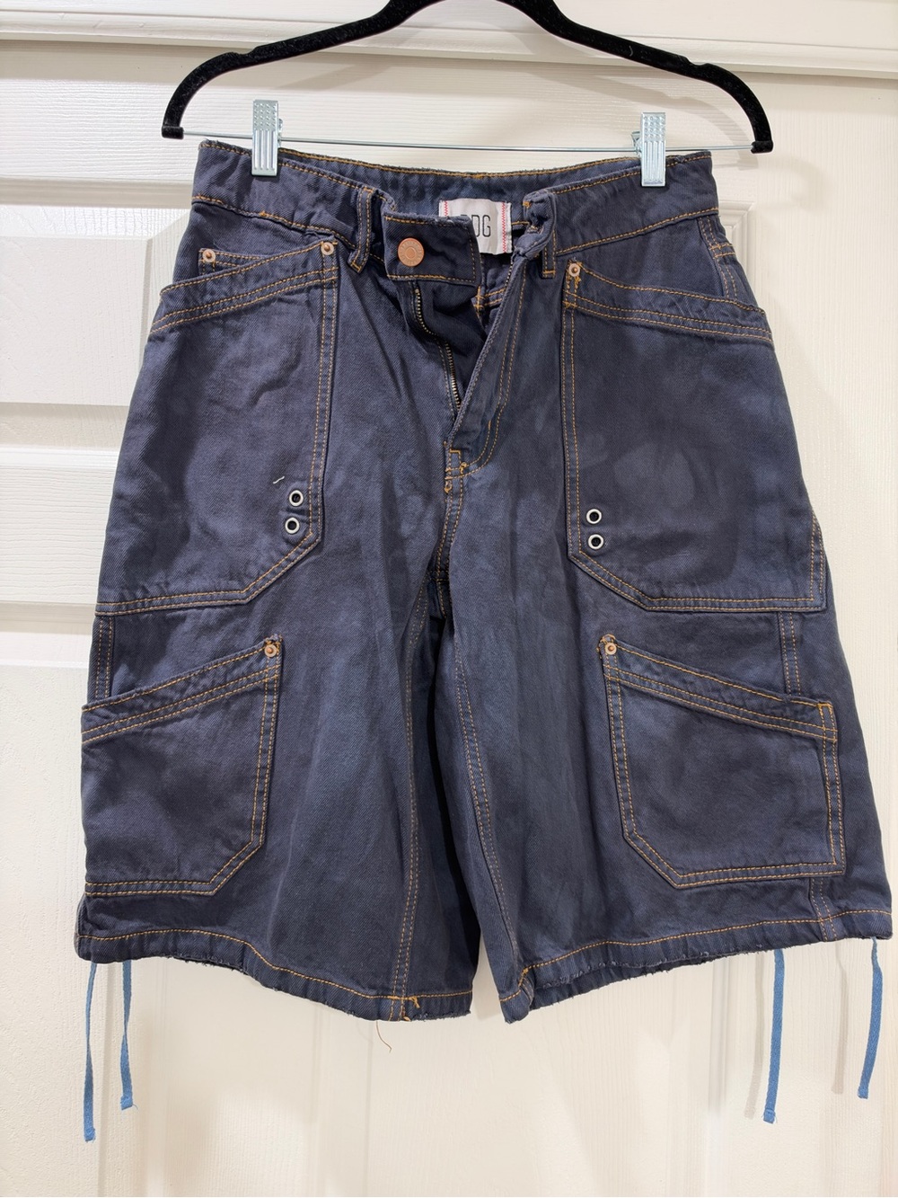 BDG Navy Utility Cargo Shorts with Multiple Pockets